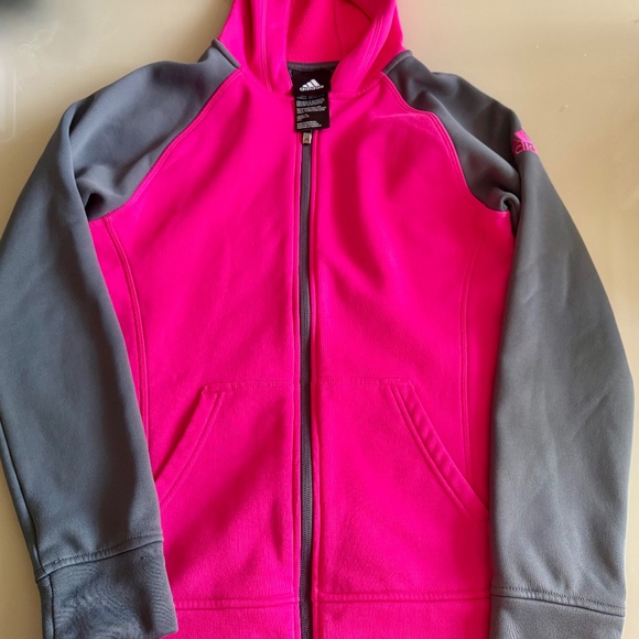 Girl’s Addidas Zipper Hoodie with pockets - Picture 1 of 5